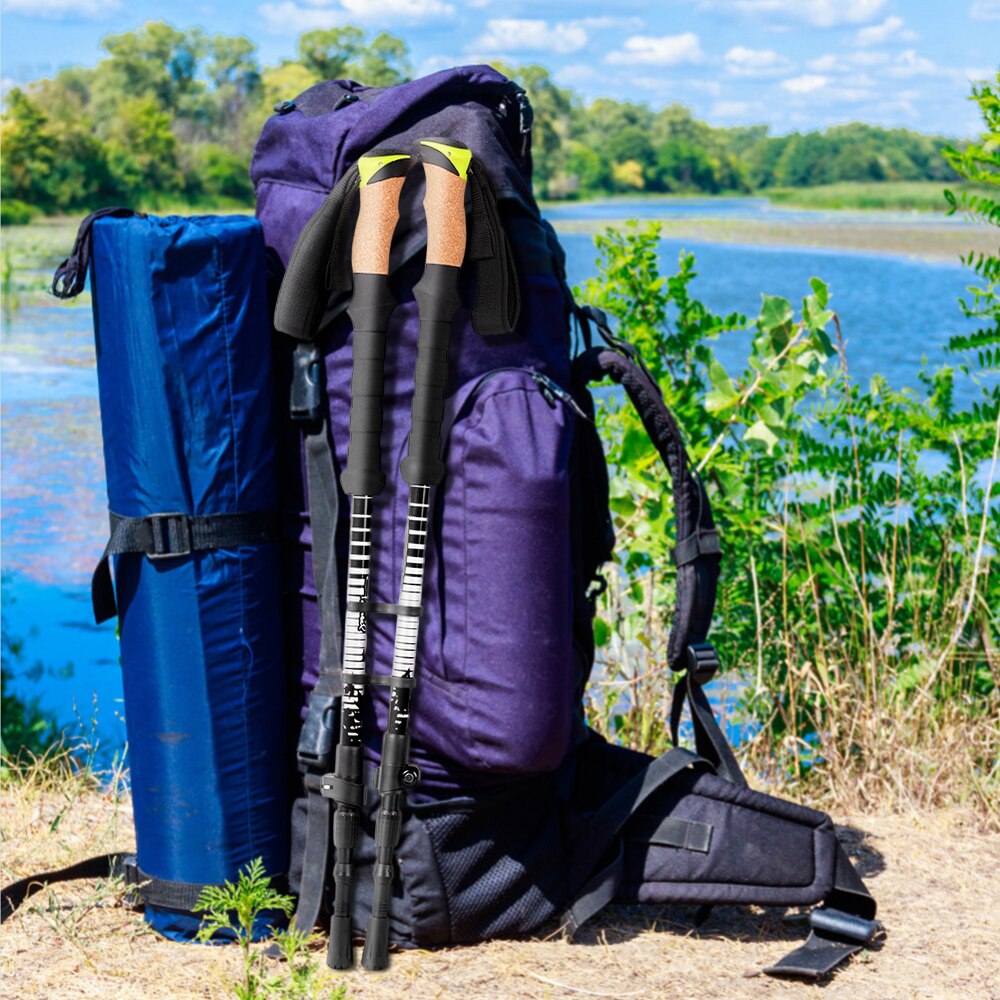 2 PCS Trekking Poles Collapsible Walking Poles Hiking Sticks Set For Camping Climbing hiking telescope stick nordic lightweight
