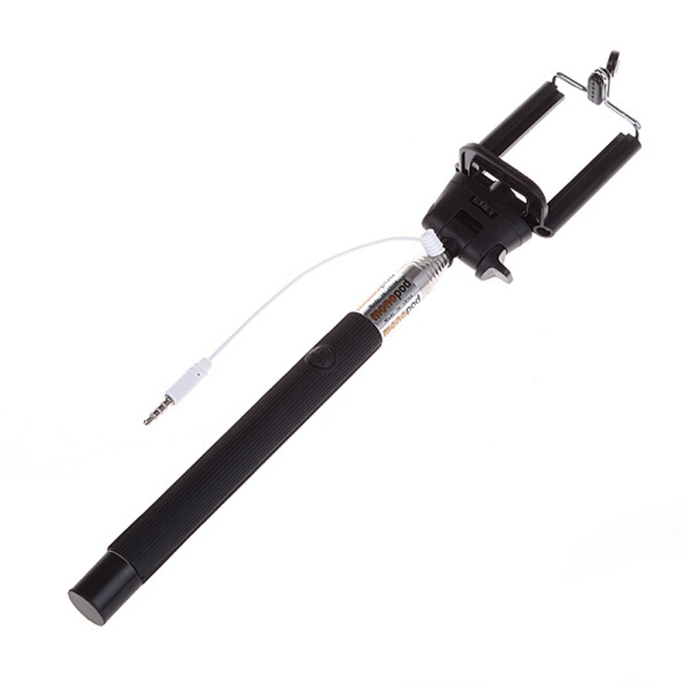 100CM Extendable Handheld Selfie Stick With Remote Shutter Button 3.5mm Cable Wired Selfie Monopod For Android IOS Phone GV99