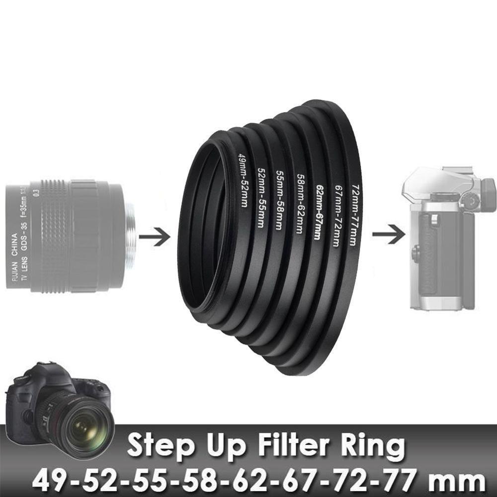 49 52 55 58 62 67 72 77mm Lens Step Up Down Ring All Camera Adapter Set 4.8