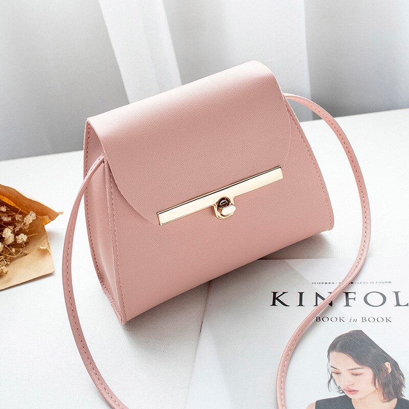 Eenvoudige Mode Flap Schouder PU Lederen Tassen Vrouwen Meisjes Pure Kleur Mini Messenger Borst Bag Cross Body Handtassen Bolsa Feminina