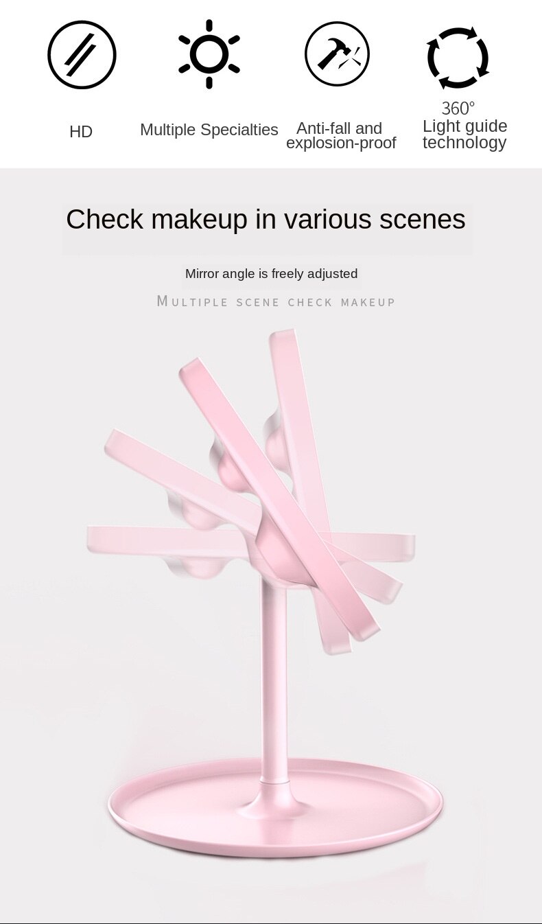 Led Makeup Mirror Standing Mirror Touch Screen Vanity Mirror Backlit Adjustable Desk Cosmetic Mirrors Dressing Table Mirror