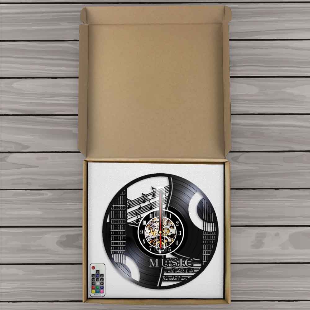 Vinyl Record Wall Clock Musical Note Instrument Wall Clock Wall Hanging Clock (without Lamp Shipment without Battery)