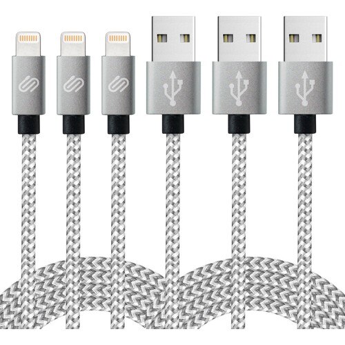 Qwerts Apple Iphone Usb Snelle Lading En Datakabel 3&#39;lü Pakket, 1, 2, 3 Meter Gevlochten Lightning Kabel