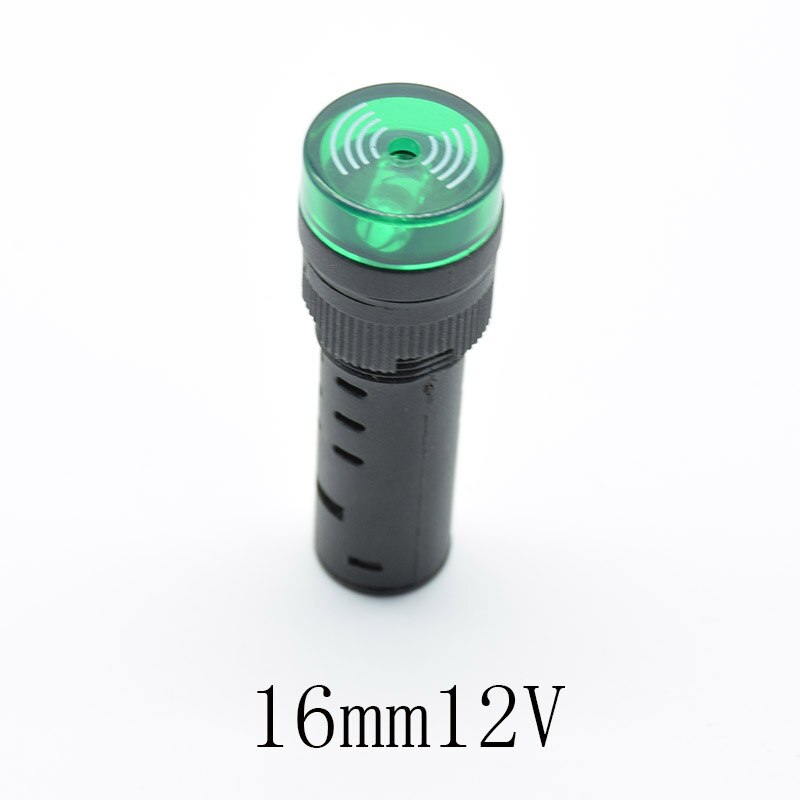 1pc Panel Mount 16mm led Indicator buzzer 12V 24V 220V led buzzer red green yellow Signal light