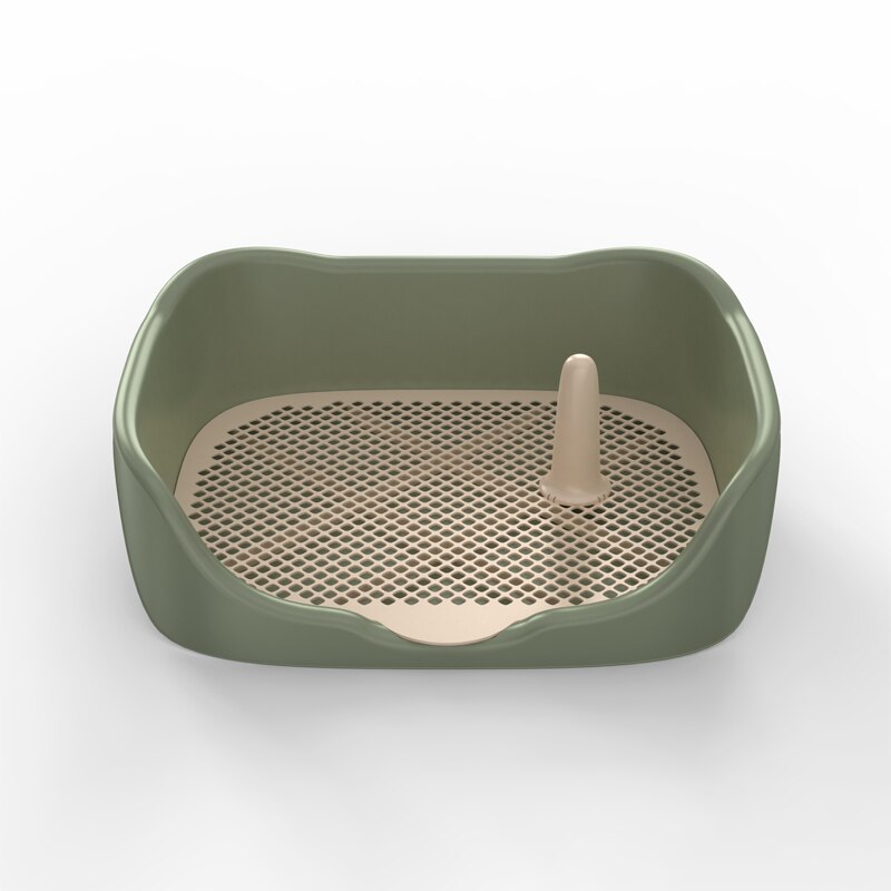Toilette Portable en plastique Double couche pour chien, tapis d'entraînement pour chiot chat, toilette pour petit Animal, nettoyage des animaux domestiques, fournitures d'intérieur: green / S