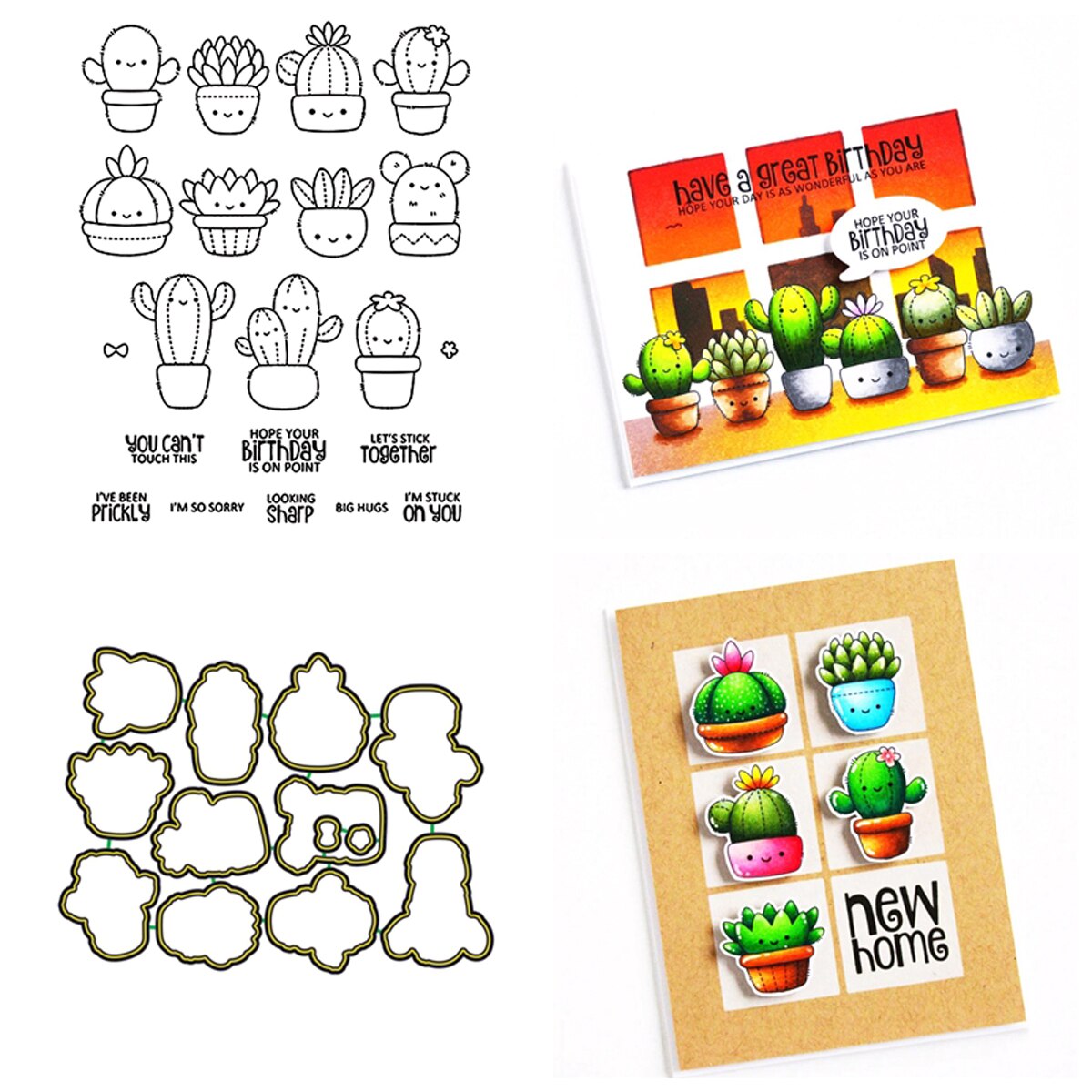 Metal Cutting Dies Lovely Bonsai Succulent Cactus Embossing Stencil Template for DIY Scrapbook Paper Cards Making