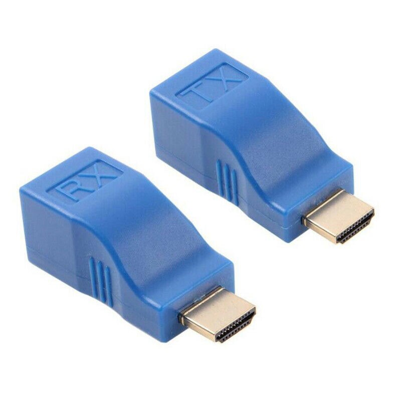 2pcs 1080P HDMI-compatible Extender To RJ45 Over Cat 5e/6 Network LAN Ethernet HDTV Adapter