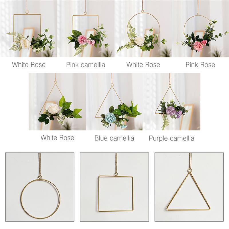 Criativo tapeçarias de parede ins vento ferro metal flor quadro parede-montado banquete decoração simulação flor casa pingente