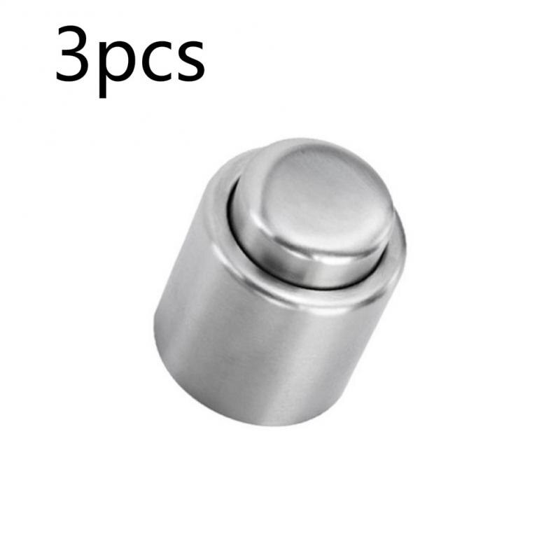 5Pcs Rvs Wijnfles Stop Vacuüm Rode Wijn Cap Sealer Verse Keeper Bar Gereedschap Fles Cover Keuken Accessoires: 3pcs