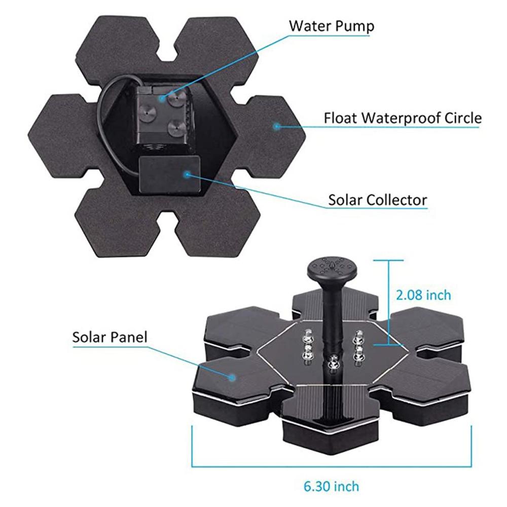 Solar Fountain LED Flower Ice Solar Fountain Floating Garden Water Fountain Garden Decoration фонтан для пруда Fontanna Solarna