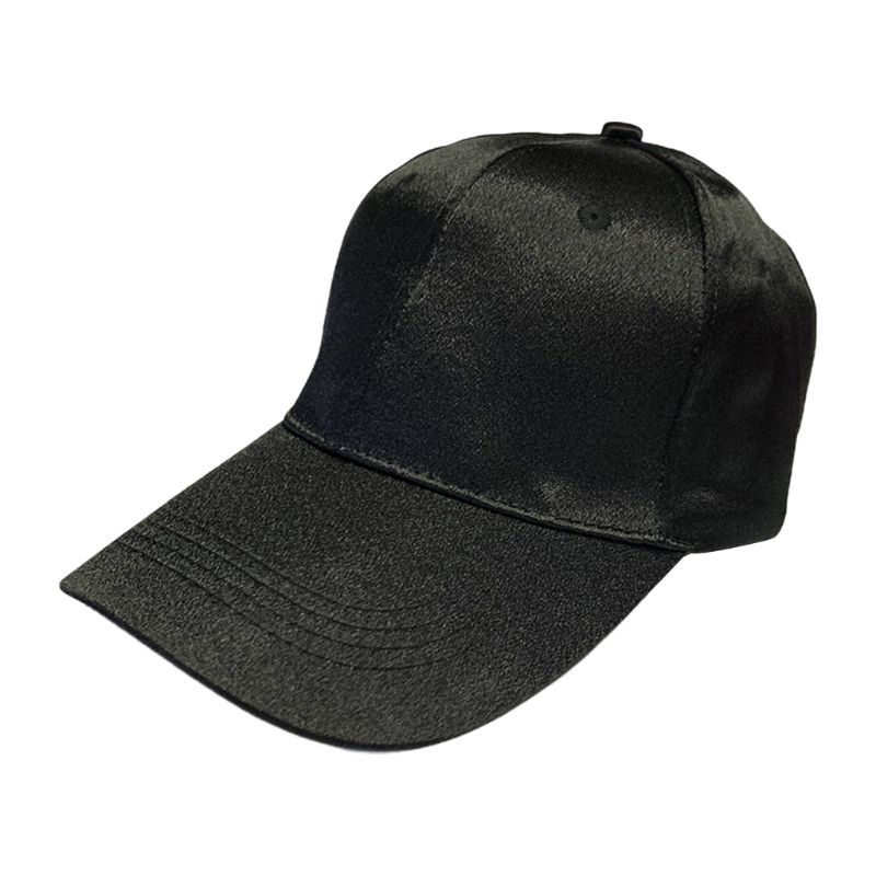 dla obu płci letnia satynowa czapka z daszkiem błyszcząca jednokolorowa 6 płyta ochronna powłoka chroniąca przed słońcem regulowana bejsbolówka osłona przeciwsłoneczna czapka z daszkiem: czarny