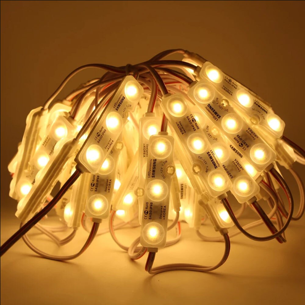 SMD 5730 Samsung LED Modules IP68 Waterproof 3 LED Back Lights Mirror lamp Red Blue Green cool White warm white Led Chip DC12V