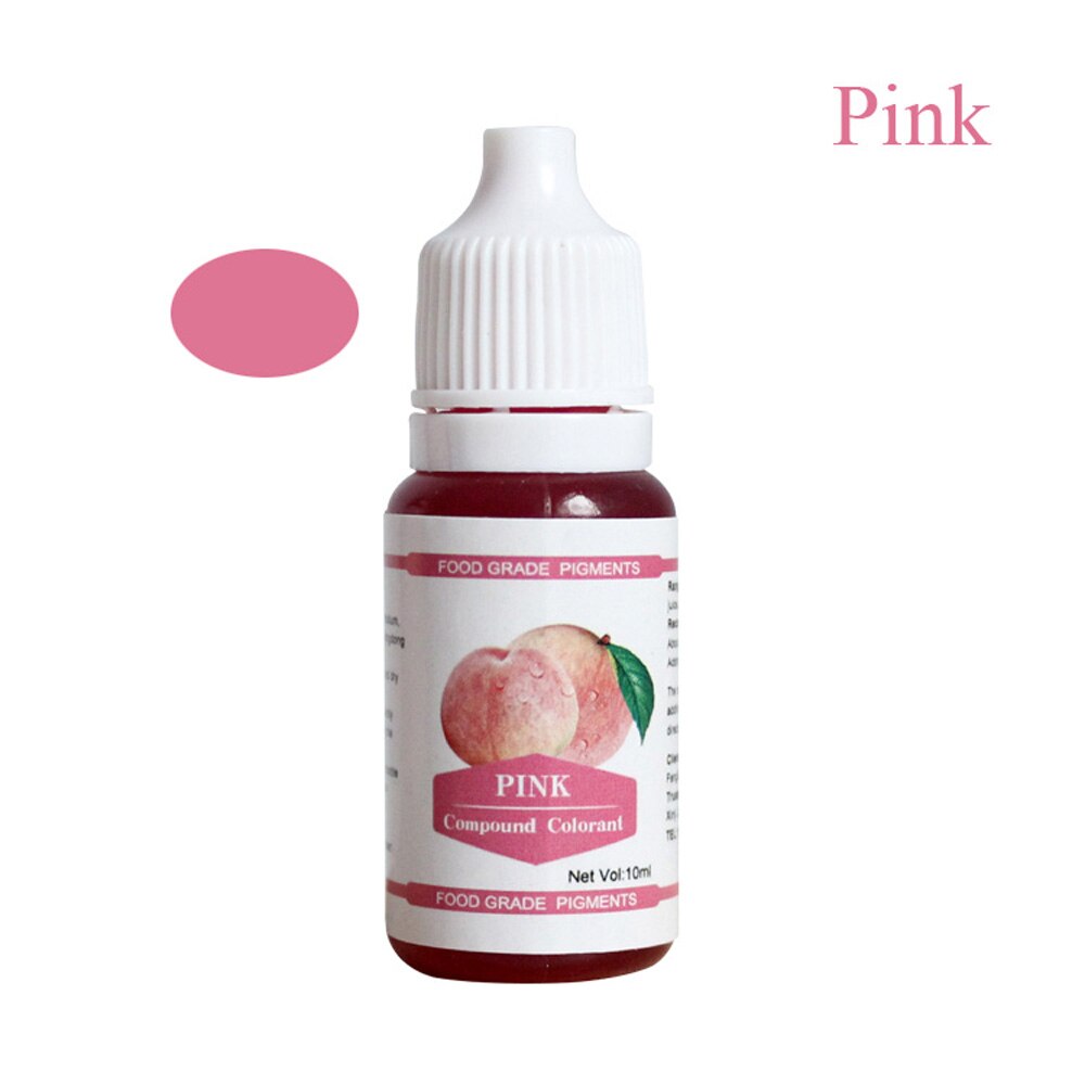 12 Kleuren 10Ml Macaron Ijs Cake Kleurstof Ingrediënten Cake Fondant Bakken Cake Eetbare Kleur Kleurstof Alimentaire: Pink