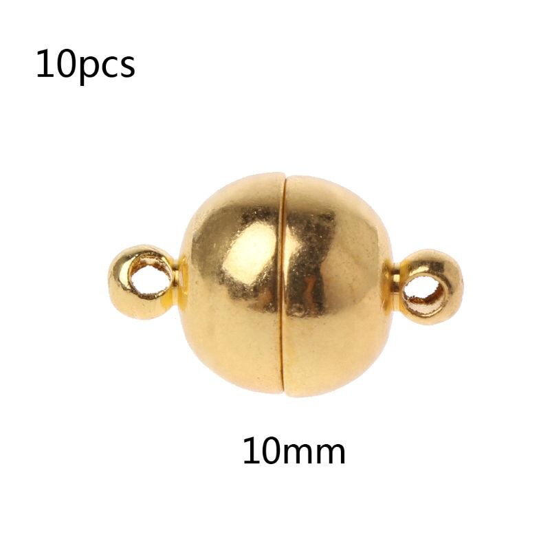 10 Pcs Rvs Ball Vorm Magnetische Sluiting Converter Voor Sieraden Maken Goud Zilver Wit: GD-10