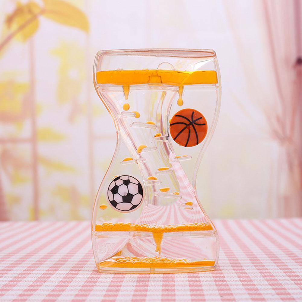 1Pcs Chuàngyì Olie Vloeibare Motion Xuánzhuǎn Hǎitún Fēngchē Shuāng Lún Jiǎn Yā Timer Desk Decor Kinderen Om