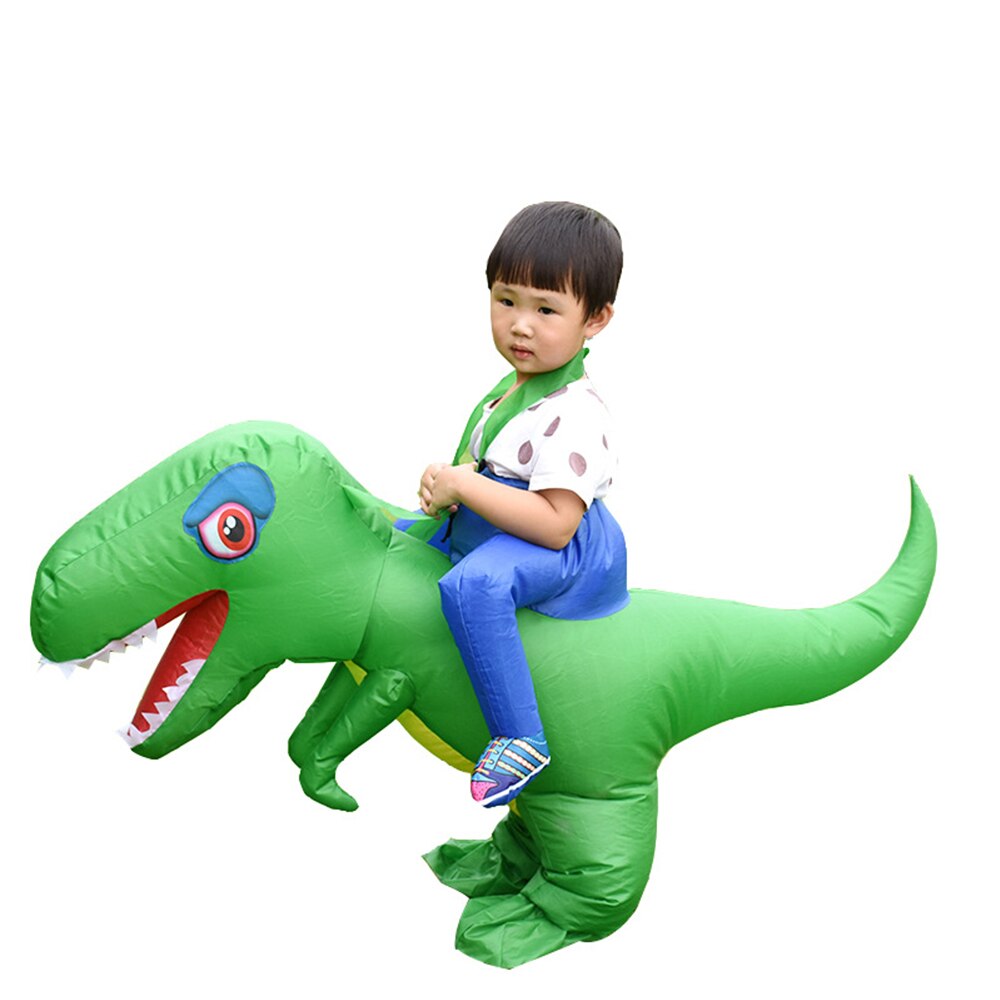 Inflatable 3D Dinosaur Costume party Cosplay costumes Fancy Mascot Anime halloween can ride Costume For adult kids Dino Cartoon: green XS