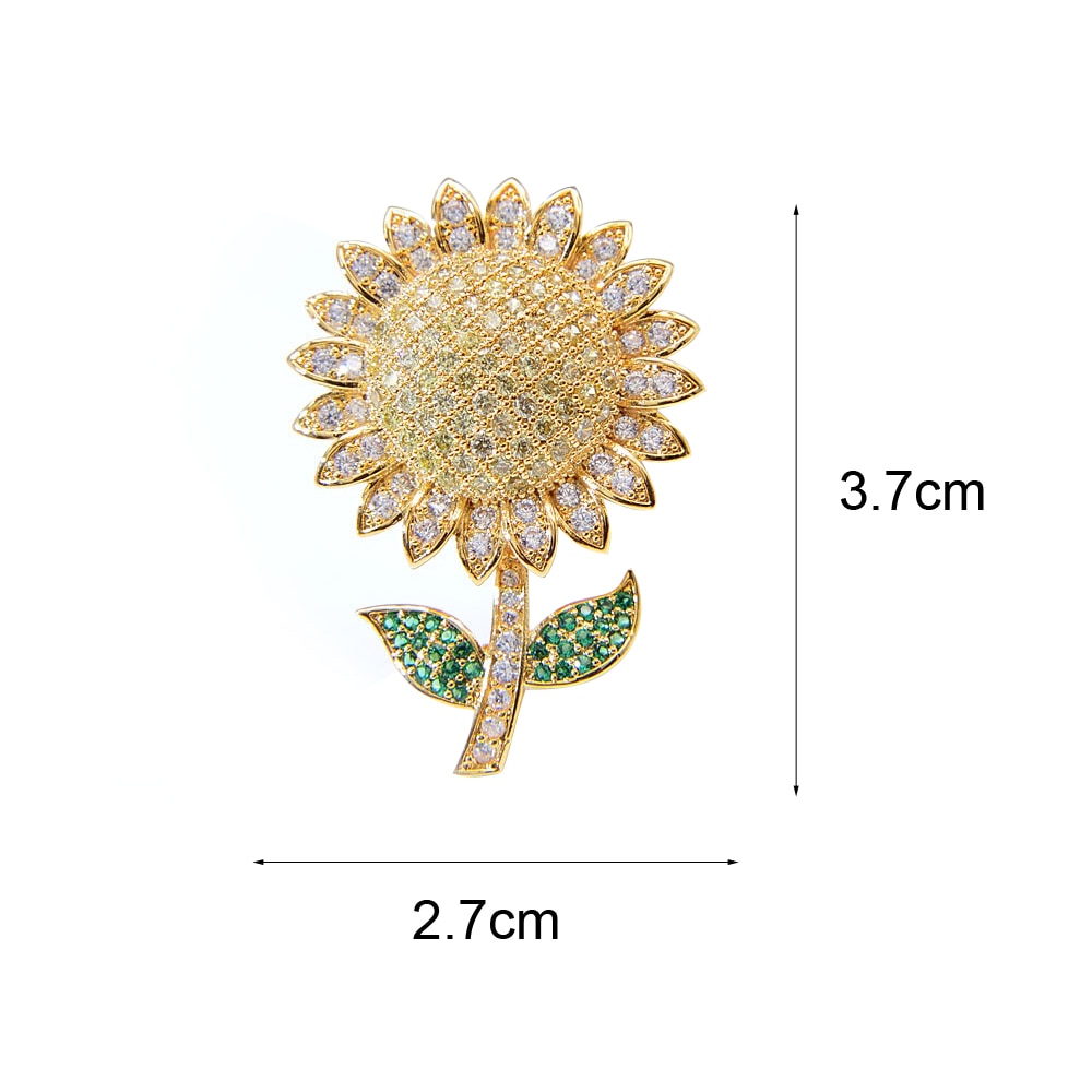 Cindy Xiang Zirconia Kleine Zonnebloem Broches Voor Vrouwen Leuke Bloem Pin Zomer Stijl Mode-sieraden Kraag