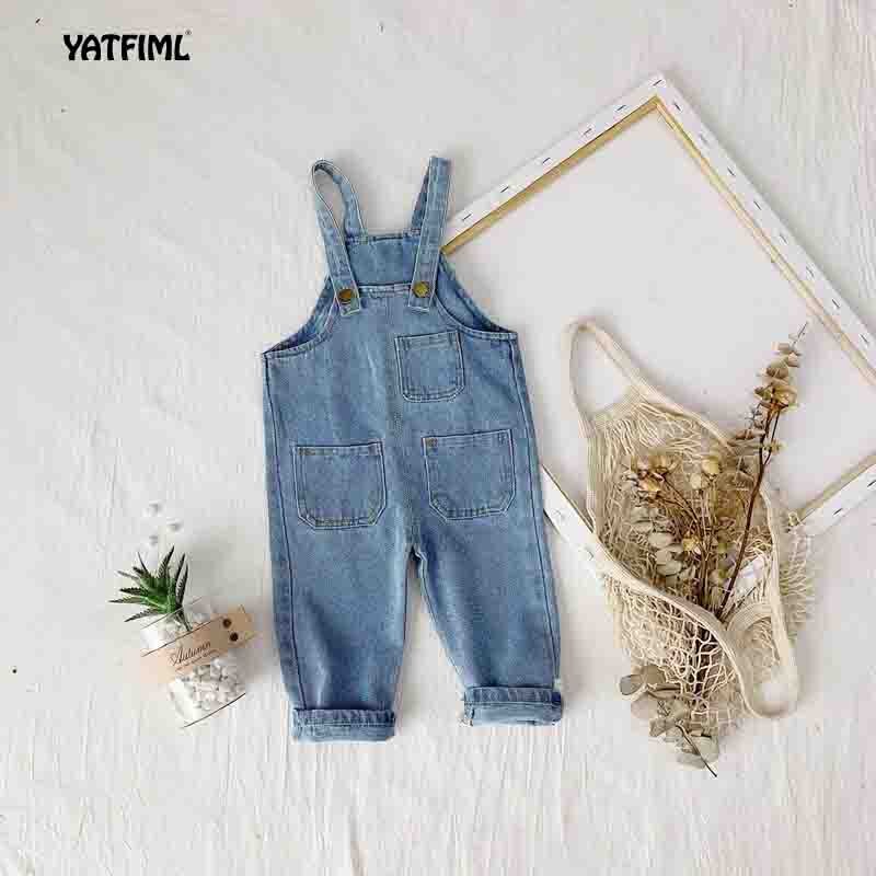 YATFIML Peuter Jongens En Meisjes Jeans Jumpsuit Herfst Kids Kleding Kinderen Denim Overalls Baby Broek Rompertjes: style2 / 4T