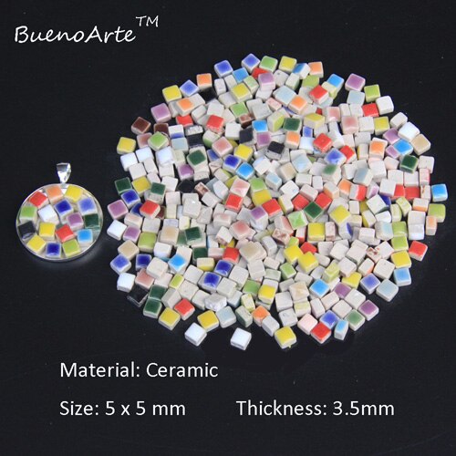 Tuile de mosaïque en Micro céramique de 5mm, épaisseur: 3.5mm, matériel artisanal pour loisirs de bricolage Mini carreaux de mosaïque en porcelaine, bricolage: All Mix