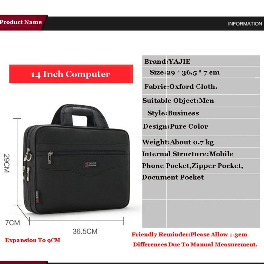 Zakelijke Mannen Aktetas Grote Capaciteit Voor Mannen Handtassen Bakken 14.1 Inch Laptop Tassen Zwart Officiële Site Reizen Crossbody tas