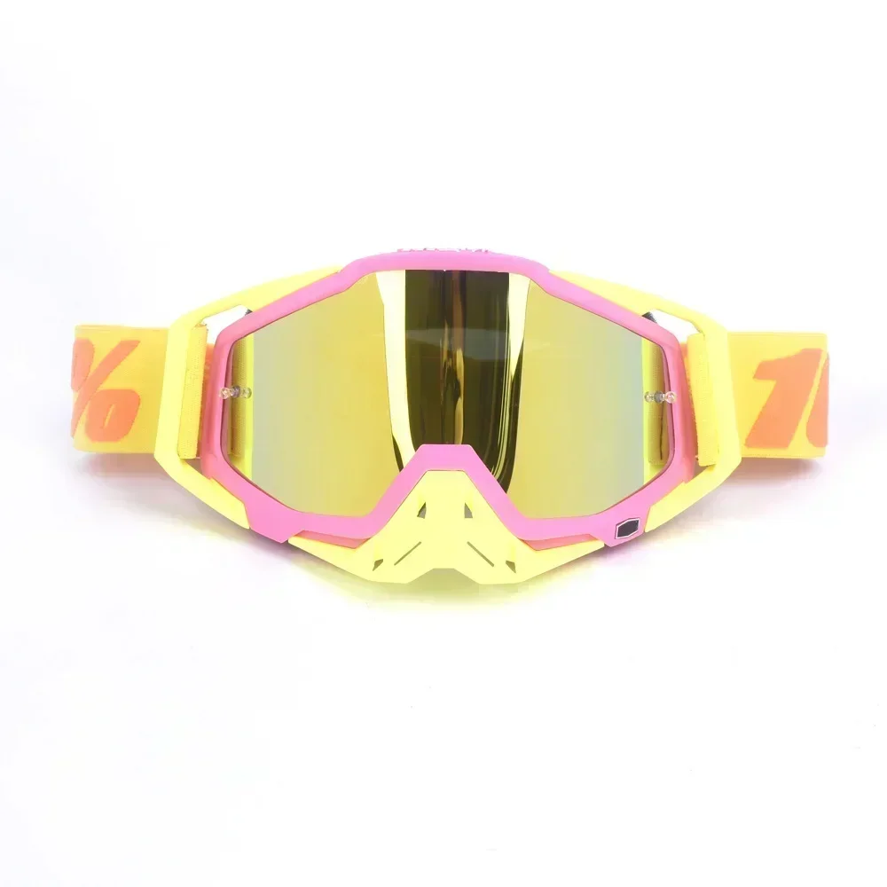 Motocrossglasögon motorcykelglasögon mask vindtät uv-skydd utomhus mtb klättring cykling sport skoter skidglasögon: Brun