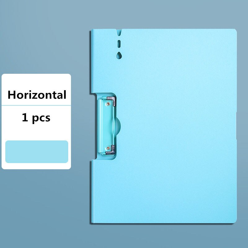 Retro Single-Double Clip Morandi A4 File Folder Writing Board Organizer for Documents Diary Planner Office Stationery Storage: A-Lake blue