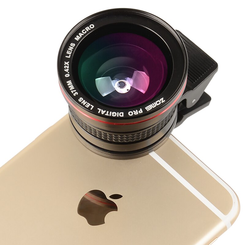 ZOMEI 2 en 1 objectif téléphone HD 0.42X objectif Fisheye avec objectif Macro pour iPhone 6/6 s plus/5 s/4 s Samsung Galaxy HTC et LG
