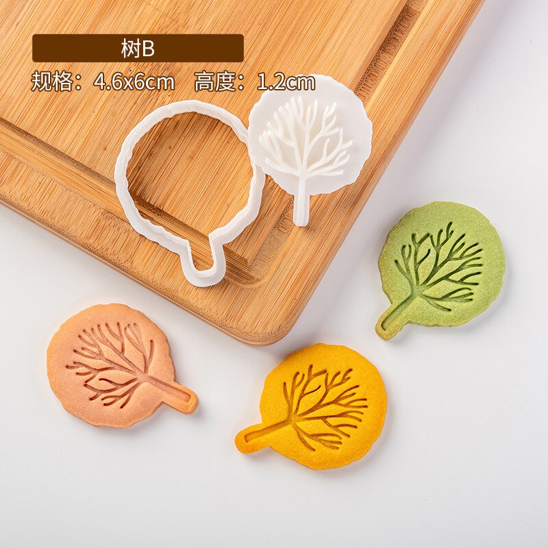 Cartoon Boom Cookie Embosser Mold Fondant Icing Biscuit Cutter Mold 3D Stereo Drukken Bakken Tool Thanksgiving Cookie Stempel Set: E2603-B