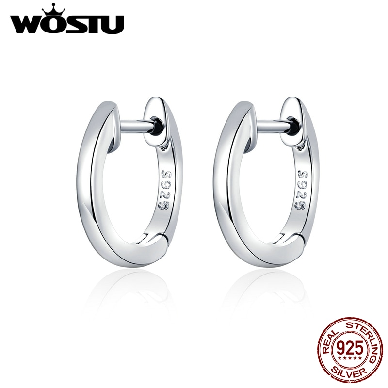 Wastu, , aretes de aro simples de Plata de Ley 925 para mujer, pendientes pequeños, de joyería de compromiso de boda