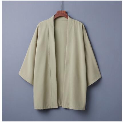 Spring Summer Plain Color Coat Japanese Kimono Cardigan Kimono Haori For Woman Man Loose Thin Outer Garment: F