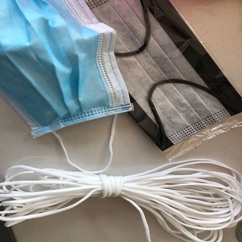 Masque souple coloré pour masques 10 m/Lot | Avec noyau, corde ronde plate élastique, bande caoutchouc, accessoire de couture de bricolage