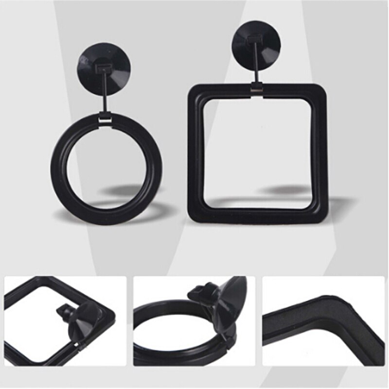 Aquarium Feeding Ring Fish Tank Station Floating Food Tray Feeder Square Circle Accessory Water Plant Buoyancy Suction Cup 2