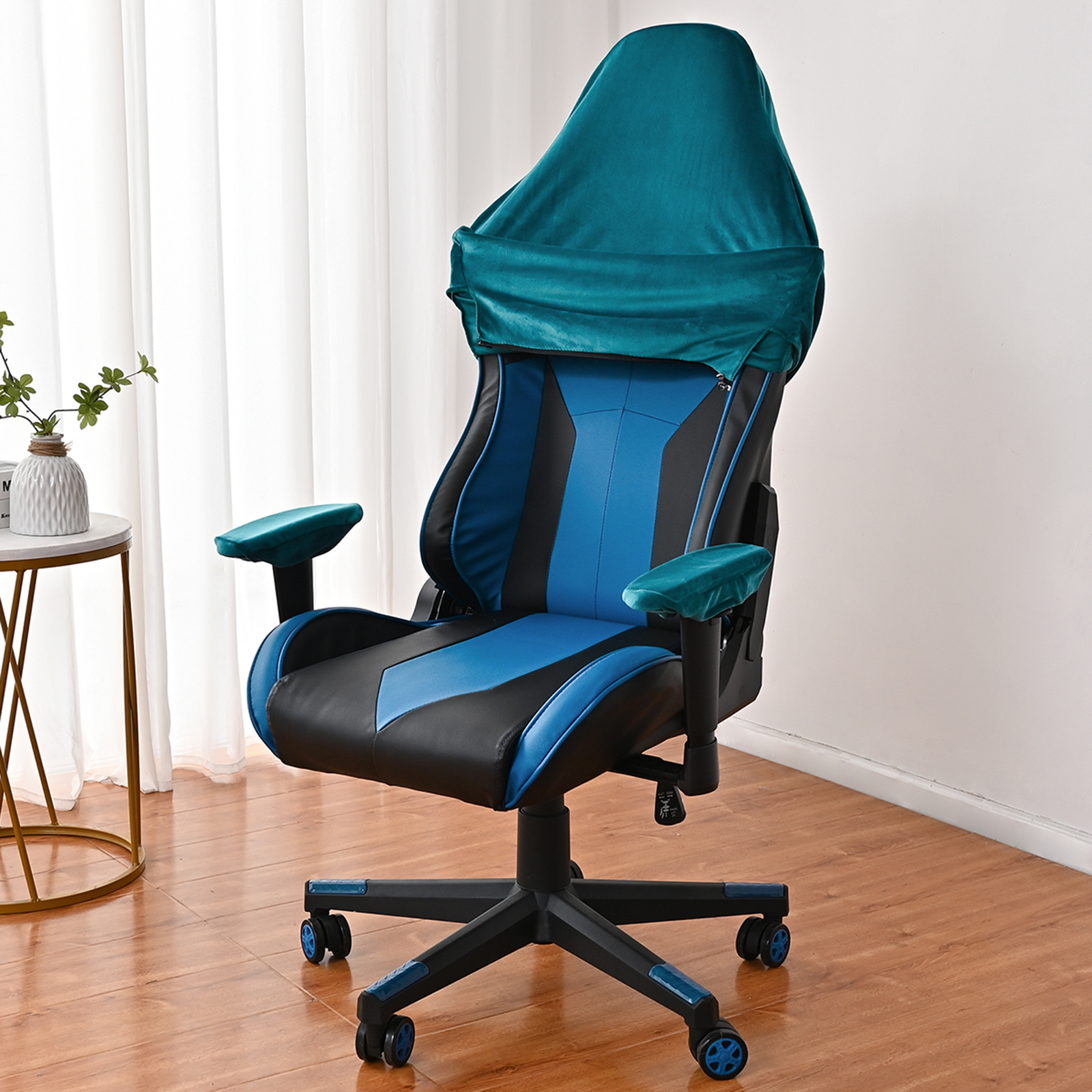 4 stks/set Fluwelen Spandex Bureaustoel Cover Gaming Stoelhoezen Elastische Stretch Fauteuil Seat Cover Computer Stoelen Kussenovertrekken