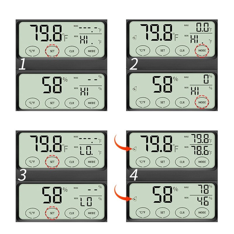 Digitalt lcd multifunktions elektronisk termometer, indendørs hygrometer, fugtighed og temperaturfunktion