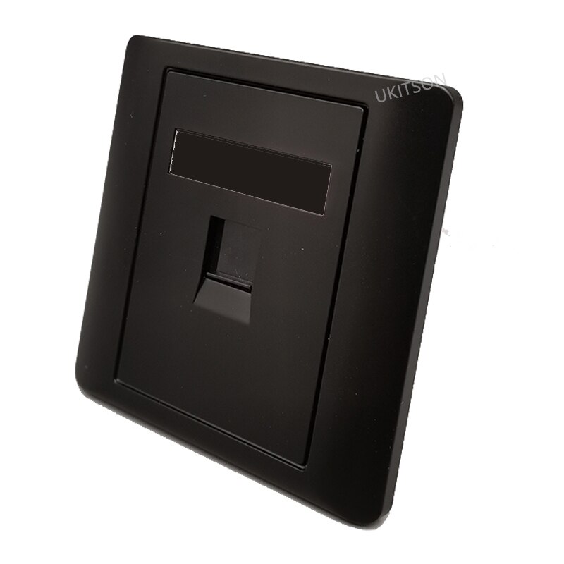 1 Port CAT7 RJ45 Wall Panel CAT.7 LAN Interface Socket Ethernet Faceplate Baseplate For 10G Network Plug: black