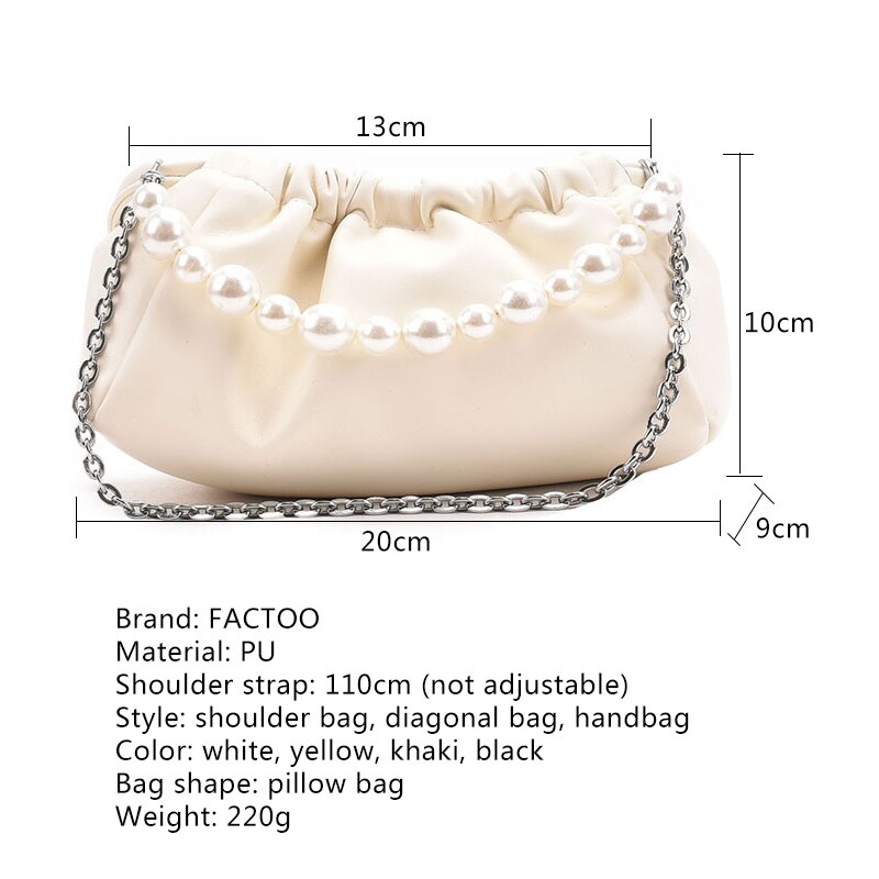 Factoo Perle kleine tasche, damen-umhängetasche, faltbare Wolke Tasche, diagonale Mini-Kupplung