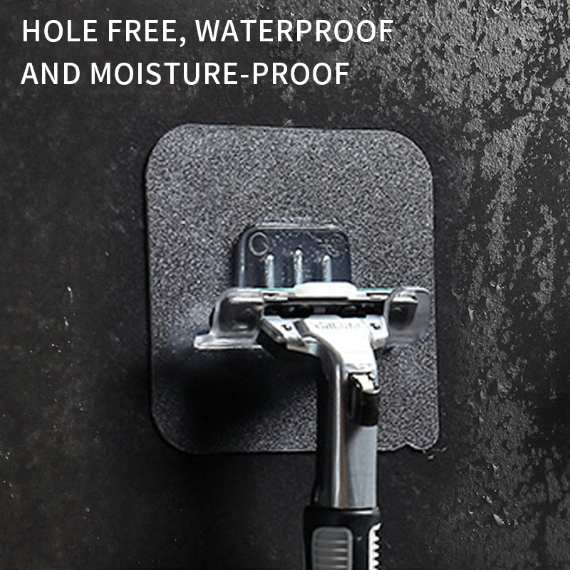 Transparent PVC Material Waterproof Razor Holder Wall Punch Free Man Shaver Storage Hook Kitchen Bathroom Organizer Accessories