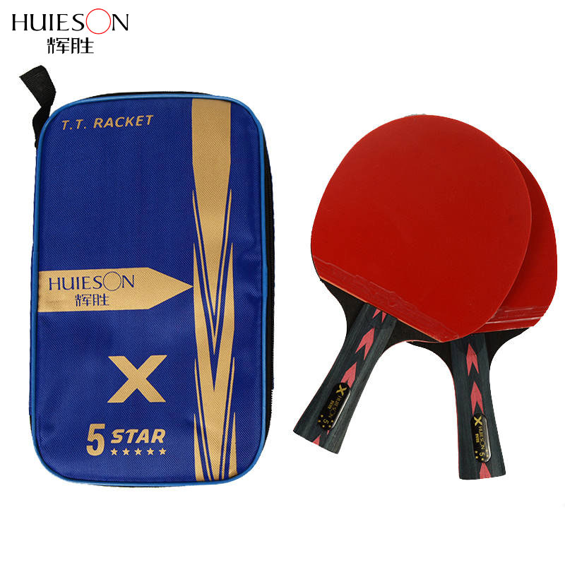 Huieson 2 pièces mis à niveau 5 étoiles carbone raquette de Ping-Pong ensemble avec sac de Tennis de Table léger puissant Ping-Pong Paddle