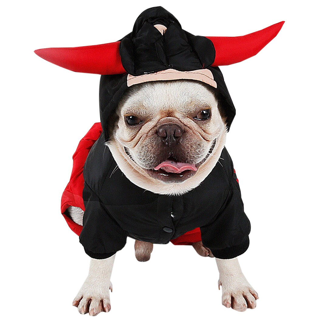 Funny Costume Winter Dog Clothes Thick Four-Legged Costume Bull Cosplay Dog Costume Dog Party Costume For Halloween: L
