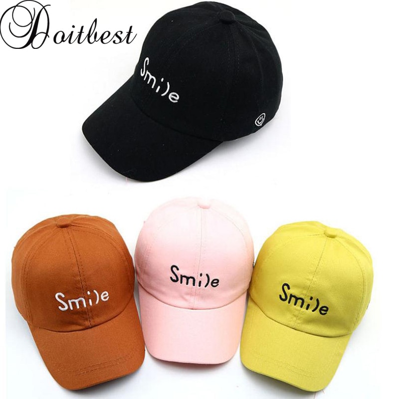 Doitbest-Gorra de béisbol para niños de 2 a 8 años, sombrero de béisbol con bordado de sonrisa, estilo Hip Hop, sombreros para niño o niña, snapback,