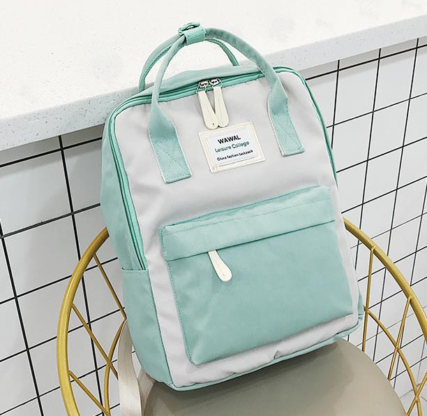 Yogodlns Campus Frauen Rucksack Schule Tasche für Jugendliche Hochschule Leinwand Weibliche Bagpack 15 zoll Laptop Zurück Packungen Bolsas Mochila: grau Grün