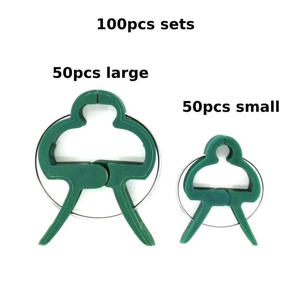 Greenhouse Bracket Pole Fixed Clamp Plant Support Clips Grafting Stakes Connector Garden Flower Vine Clips for Supporting Stems: 100pcs