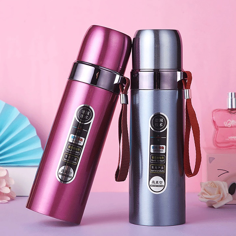 Termo portátil de acero inoxidable para uso en el hogar, termo de aislamiento de agua , con doble movimiento de acero inoxidable