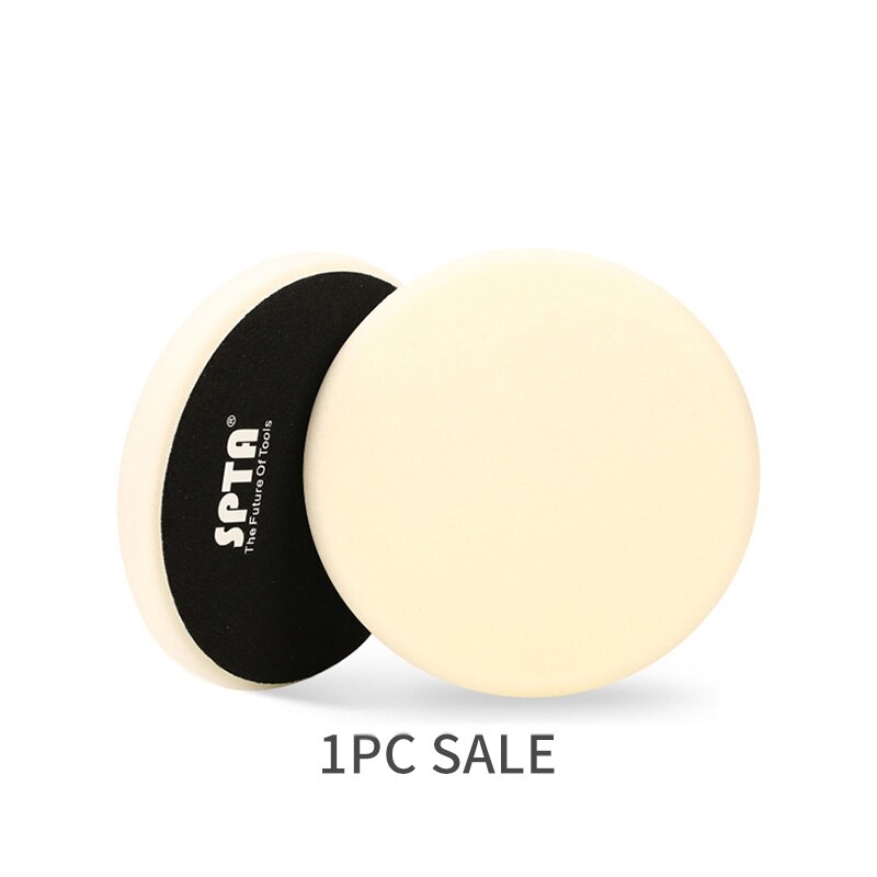 SPTA 6 pouces 150mm éponge tampons de polissage voiture polissage tampon de polissage tampons de polissage voiture cire tampons tampons pour voiture polisseuse rotative: 1PC white pad