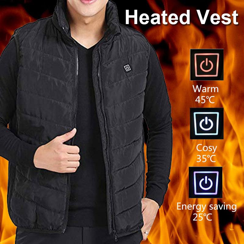 Elektrische Verwarmde Vest Verwarmd Pad Usb Thermische Warm Kompres 5-12 V Black Verwarming Jas Lichaam Warmer Mouwloze Fysiotherapie
