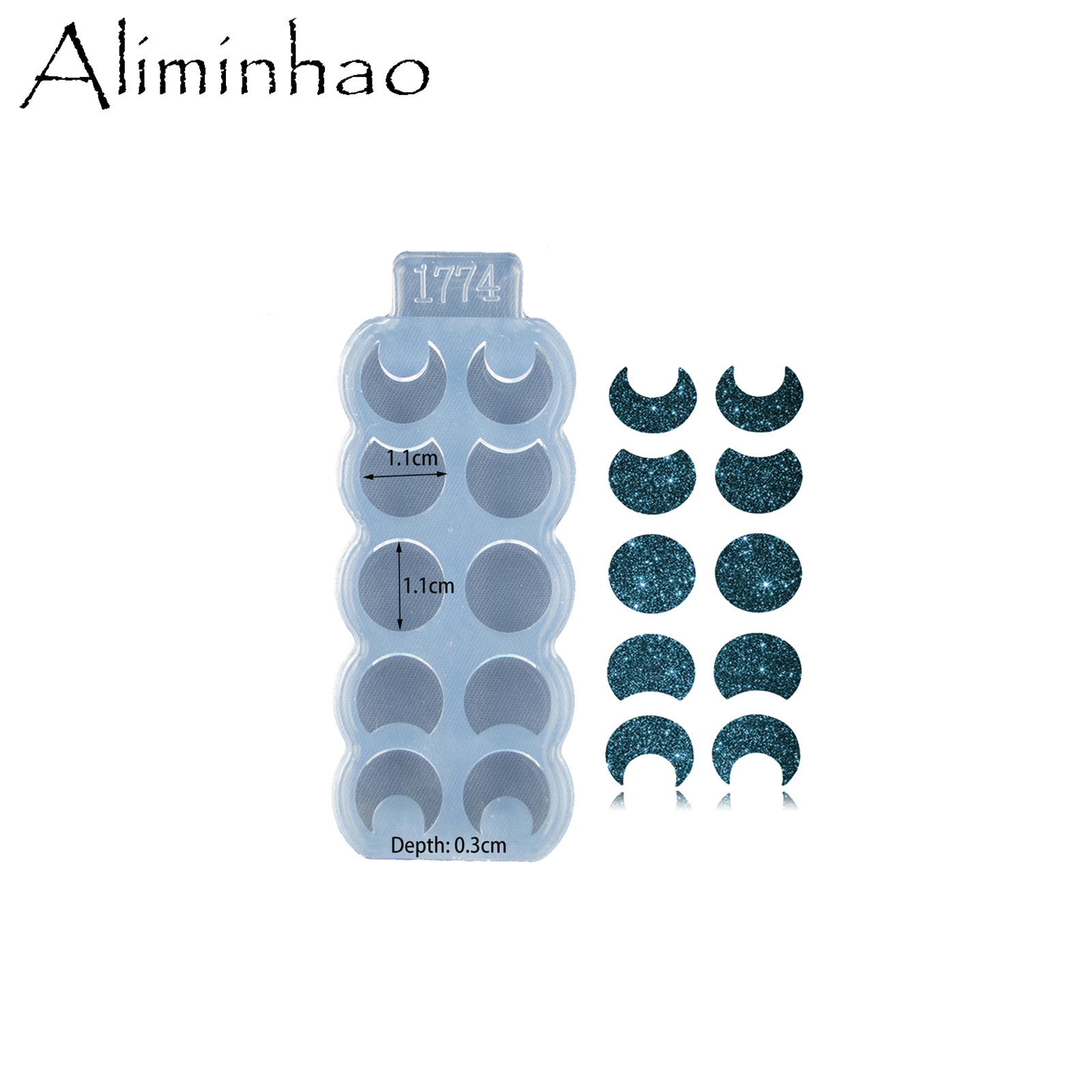 Dy1411 Glanzende Mini Schelp/Dinosaurus/Lotus/Schildpad Oorbellen Noppen Siliconen Hars Mal, Maan Cirkel Ambachten Kunst Diy Chocoladevorm: MULTI