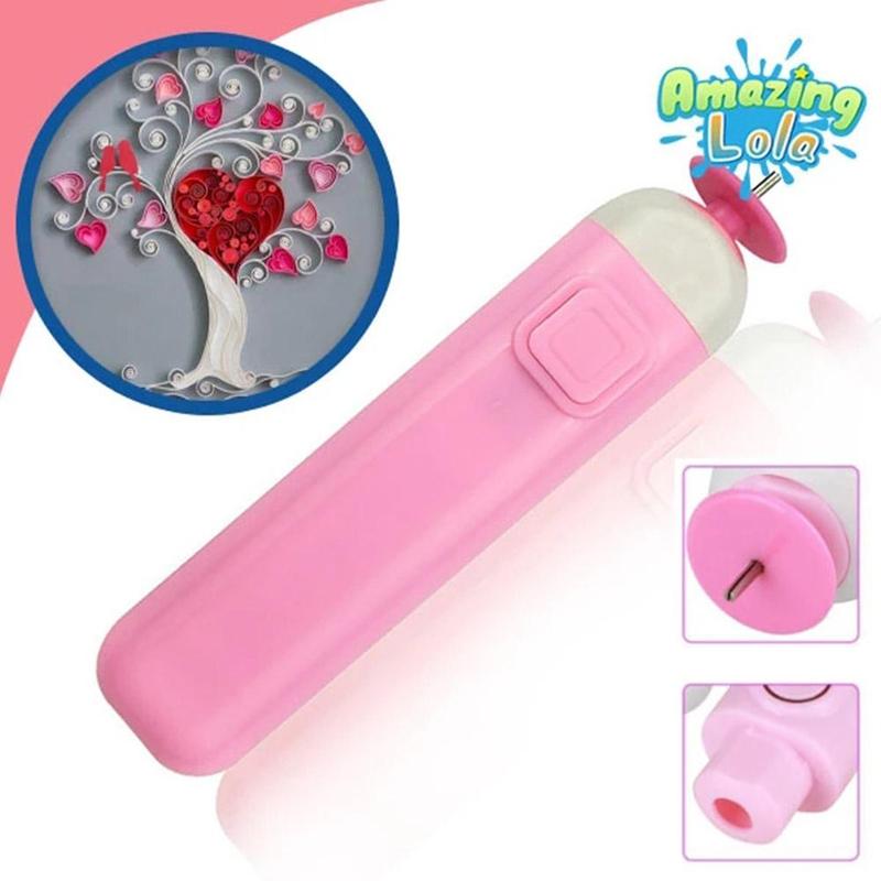 Automatic Paper Quilling Pen DIY Origami Roll Pen Handmade Slotted Pen Needle Craft Tool Electric Tool Paper Roll Paper Qui U4Q6