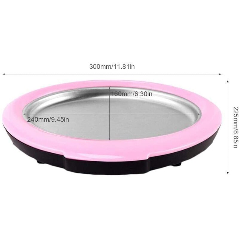 Rolled Ice Cream Maker - Instant Ice Cream Maker Pan with 2 Spatulas, Round Sweet Spot Ice Cream Maker for Kids Pink