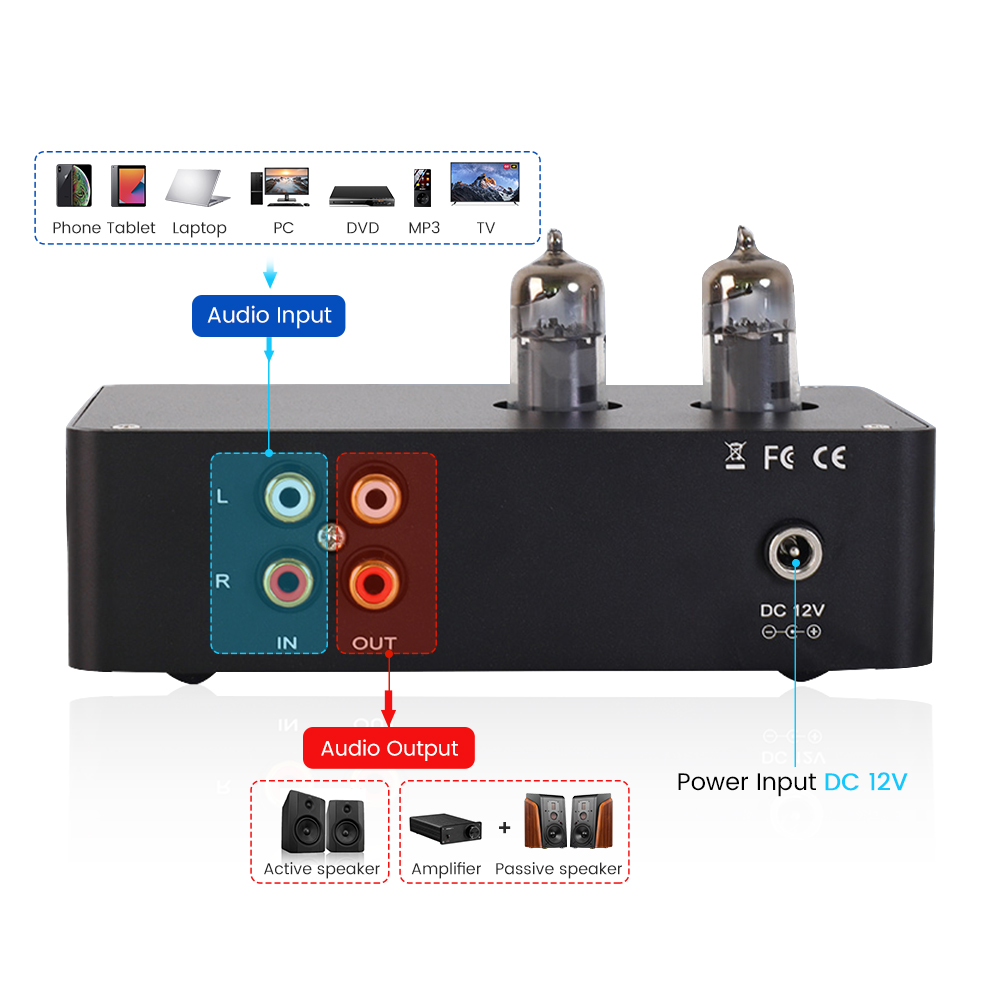 Przedwzmacniacz lampowy HIFI 6K4 Tube Mini High Power Audiophile Headphone Amplifier HD Lossless Wysokiej jakości domowy sprzęt audio