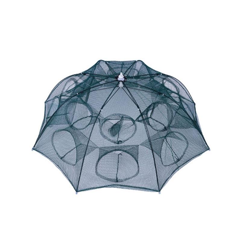 Automatic folding lobster cage fishing nets Hand throw net prawns Bold Umbrella cage Fishing gear Shrimp catching: 16 in 8 sides